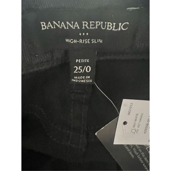 Banana Republic Women's Black High-Rise Slim Straight-Leg Jeans Petite 25/0 NWT - Picture 4 of 6